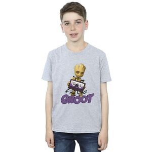Guardians Of The Galaxy Boys Groot Casette T-Shirt / Sports Grey